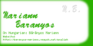 mariann baranyos business card