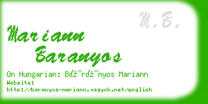 mariann baranyos business card